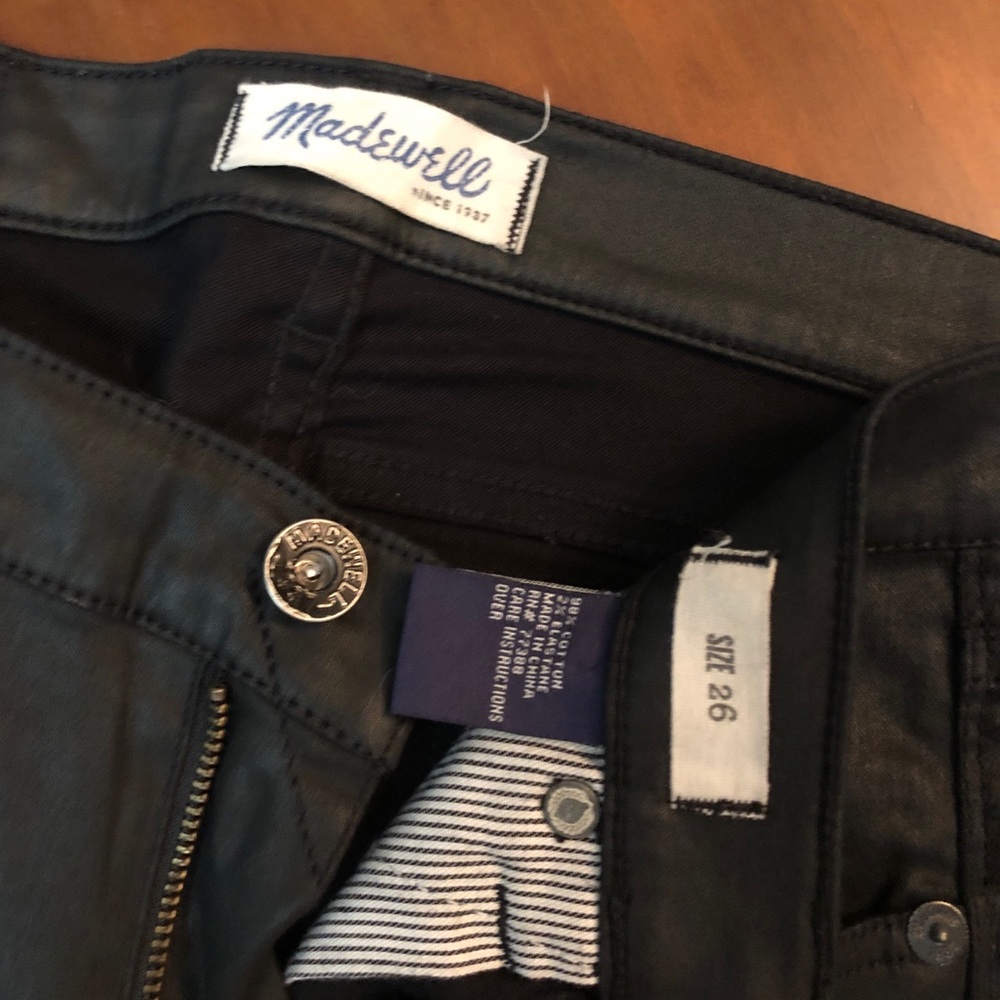 Madewell black coated jeans size 26 - Picture 3 of 4